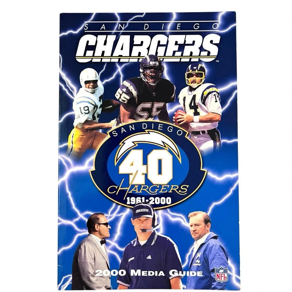 4 Vintage Los Angeles Chargers NFL Media Guide Yearbook 1988, 98, 2000, 2006